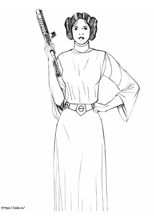 Piękna księżniczka Leia kolorowanka