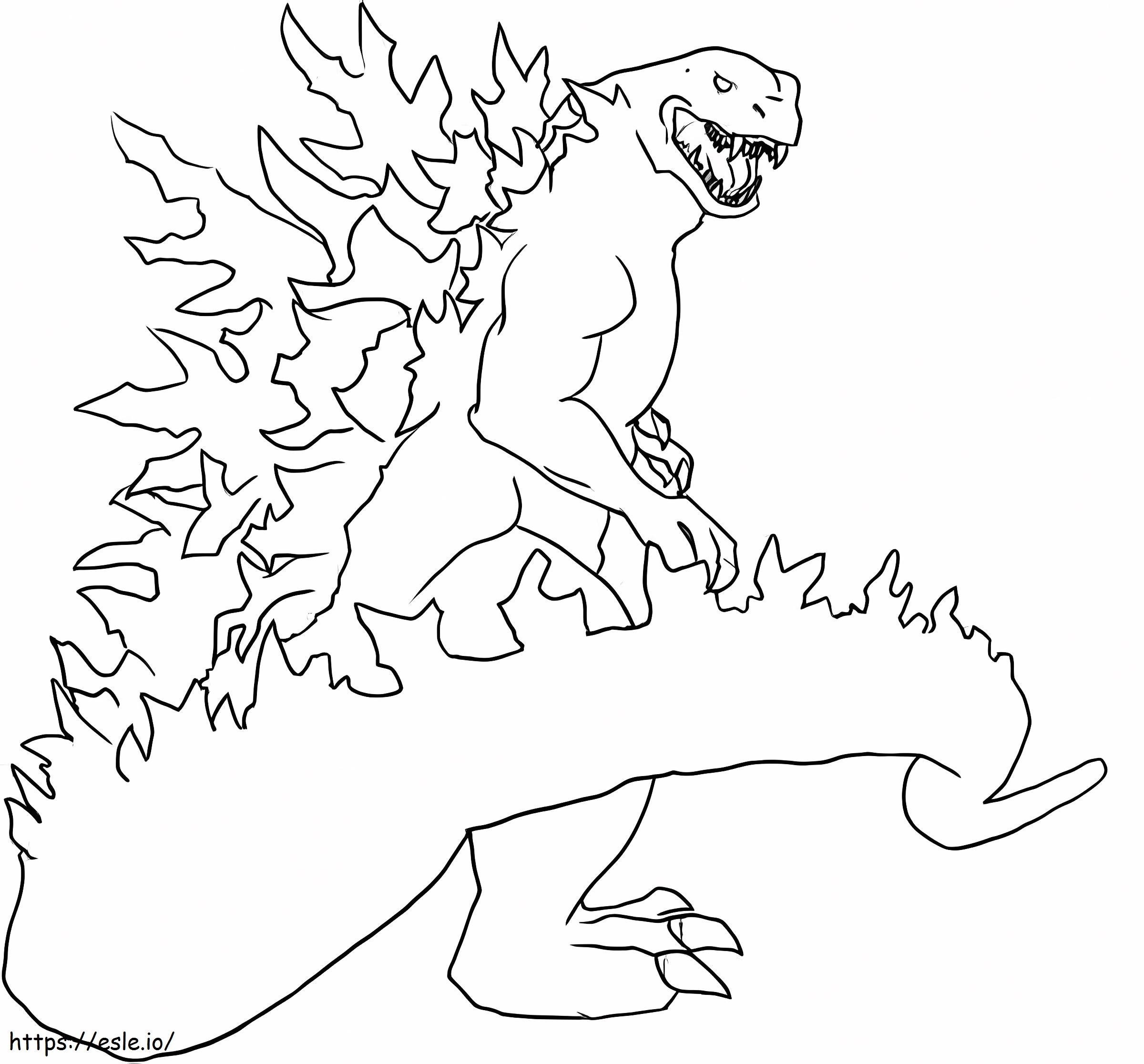 Godzilla își mișcă coada de colorat