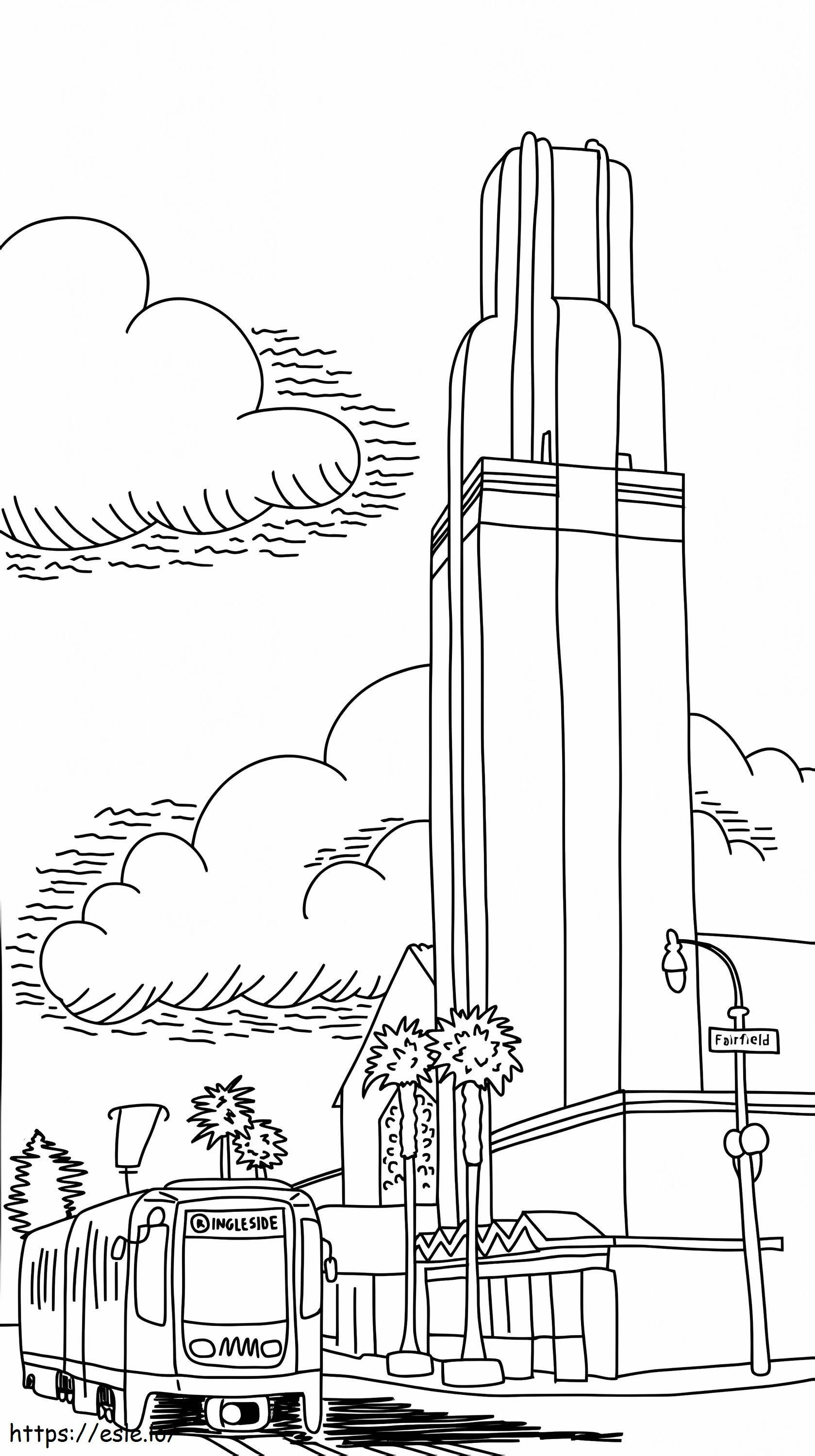 Emblematic Building Of The Neighborhood coloring page