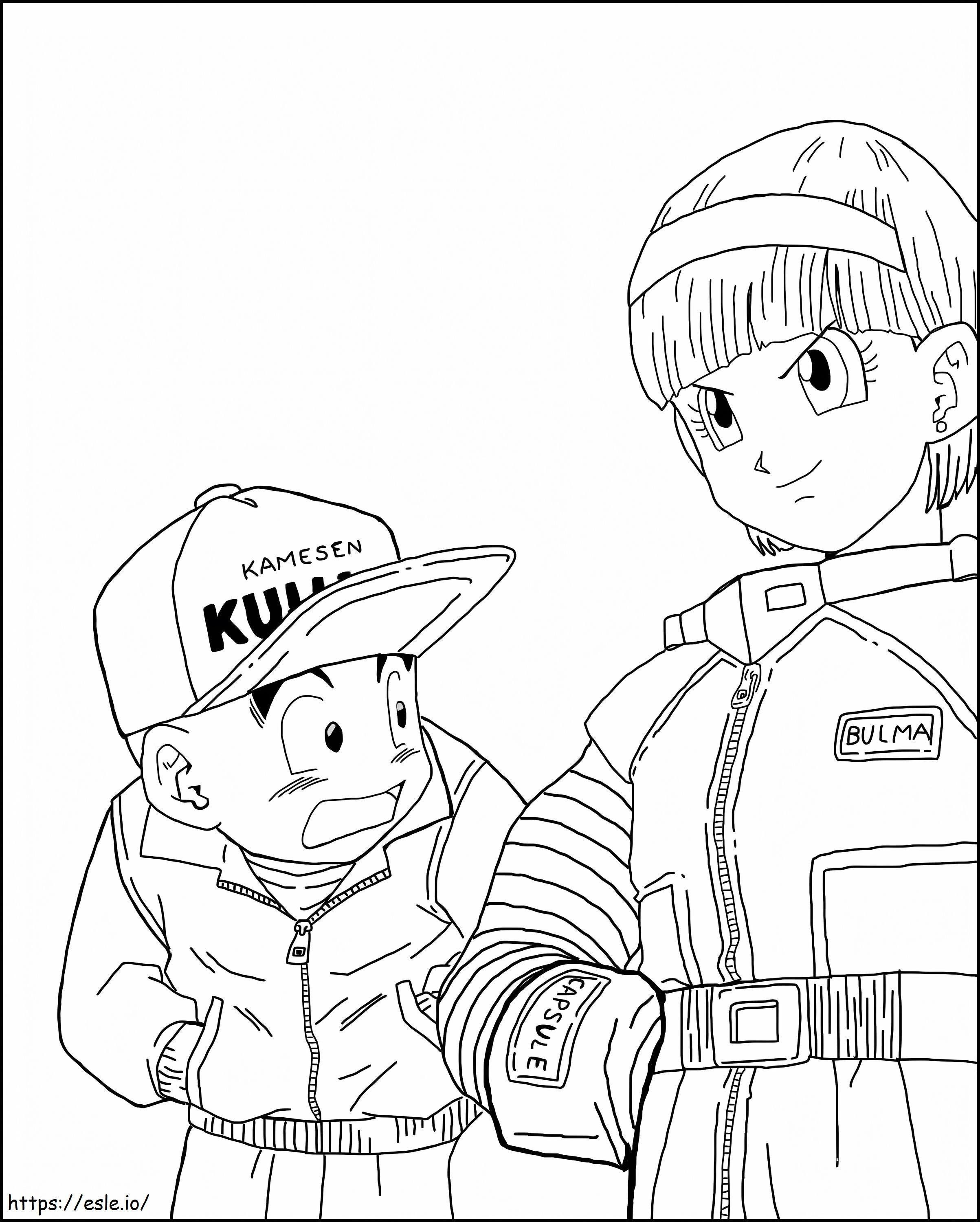 Bulma And Krillin Coloring Page