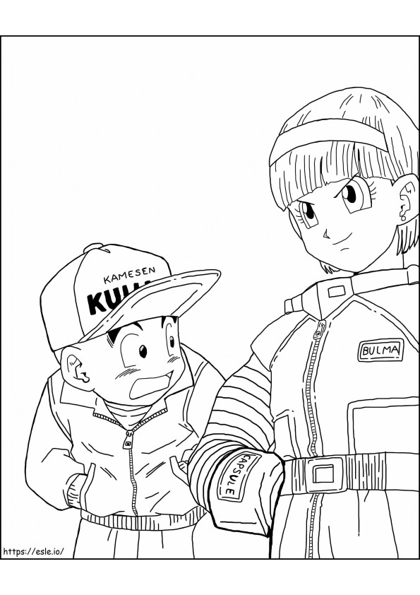 Bulma And Krillin coloring page
