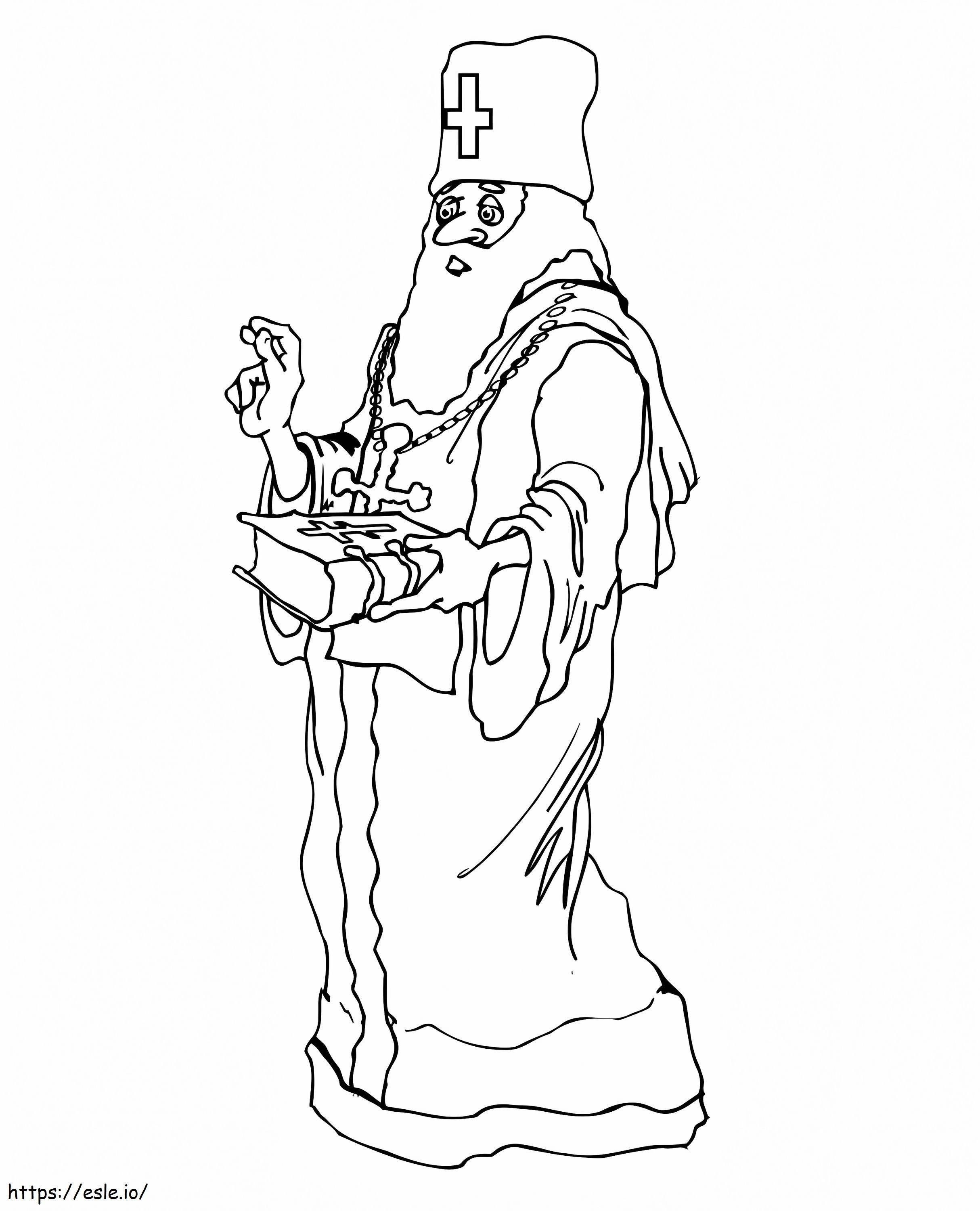 Old Priest coloring page