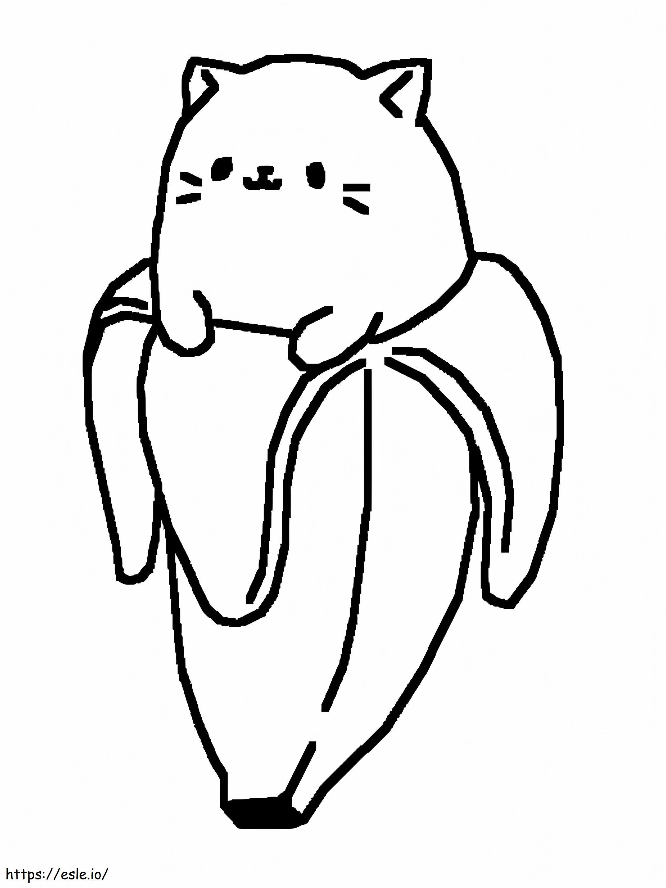 Gato banana fofo para colorir