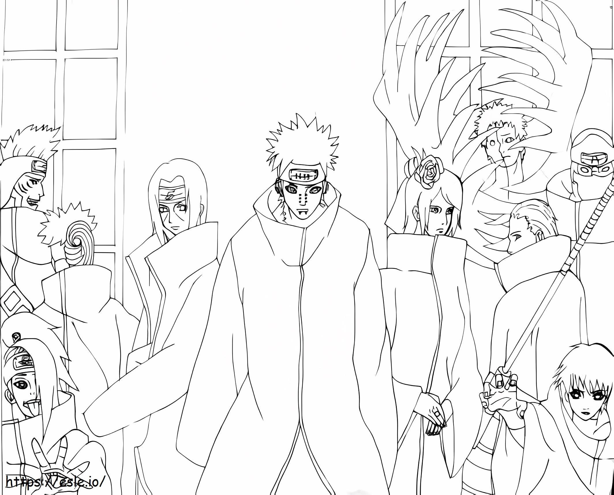 Equipamento Akatsuki De Naruto para colorir
