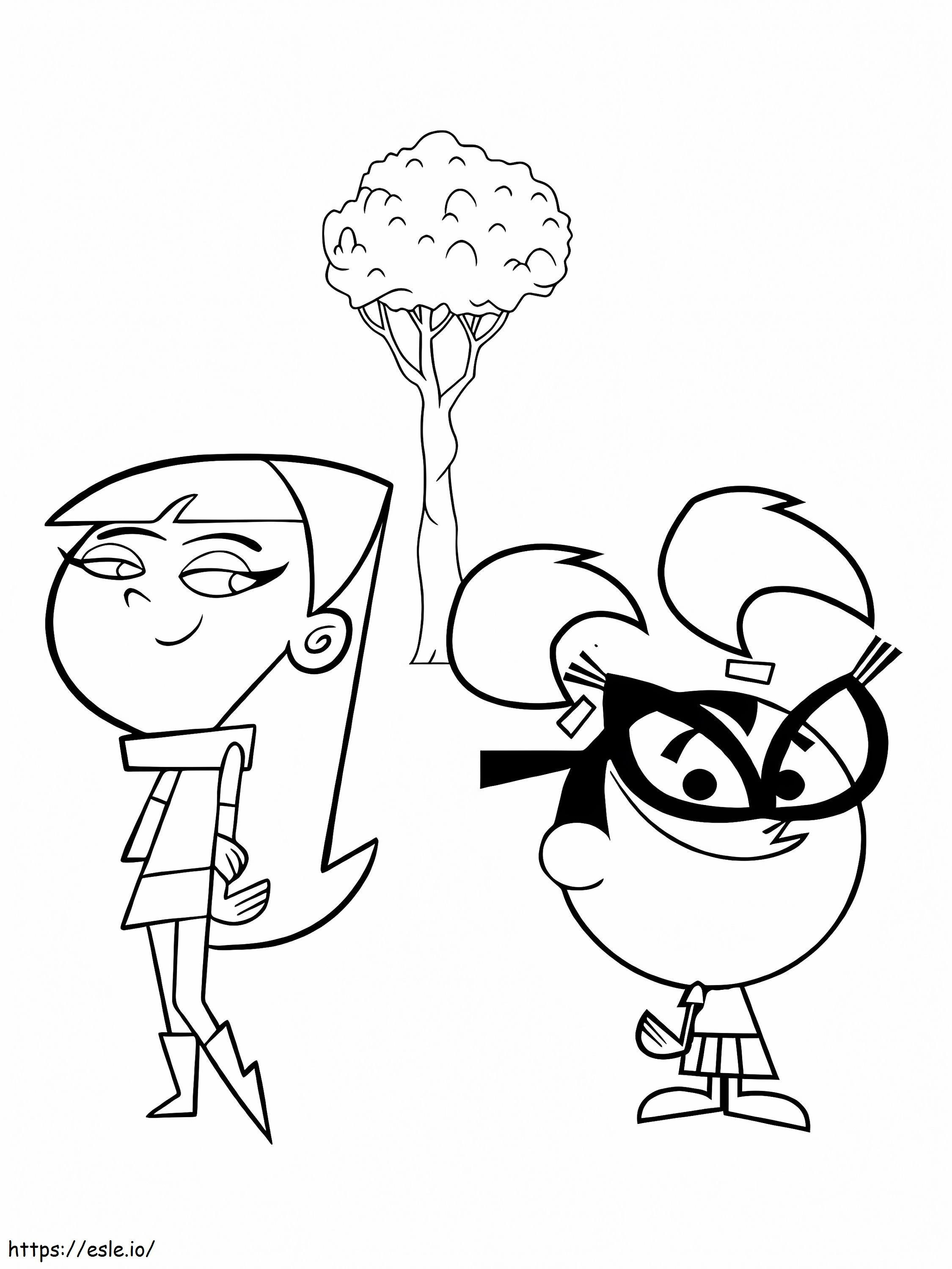 The Fairly Oddparents Tootie And Trixie Tang coloring page