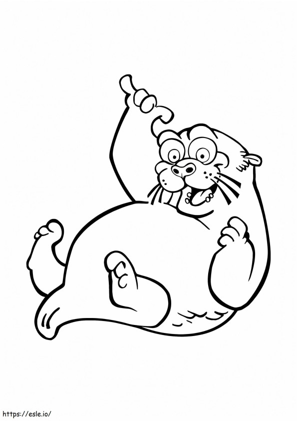 Funny Fat Otter coloring page