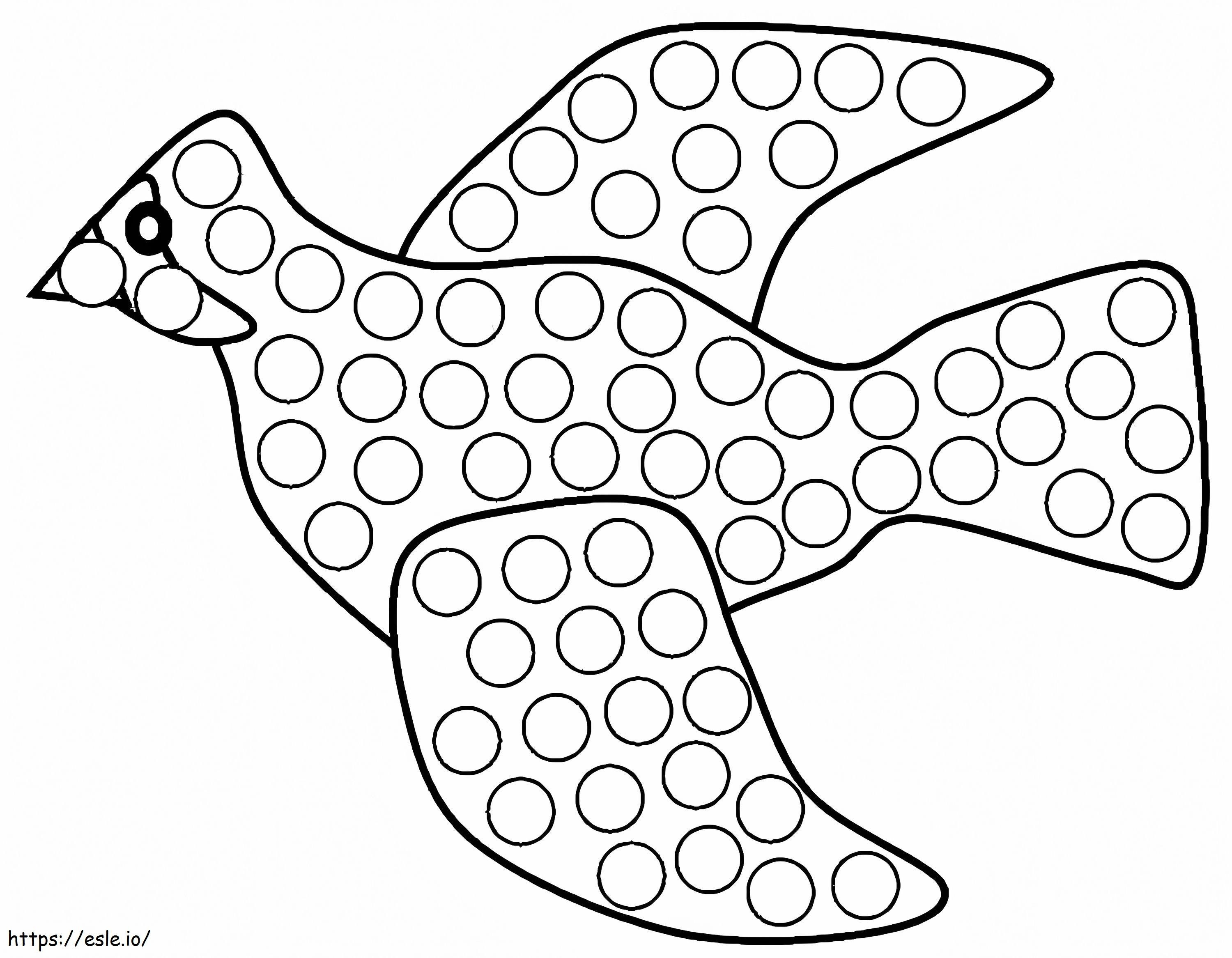 Marcador de ponto de pássaro para colorir