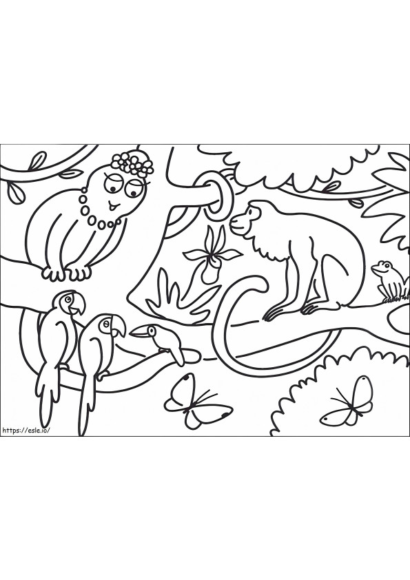 Barbabelle With Animals coloring page