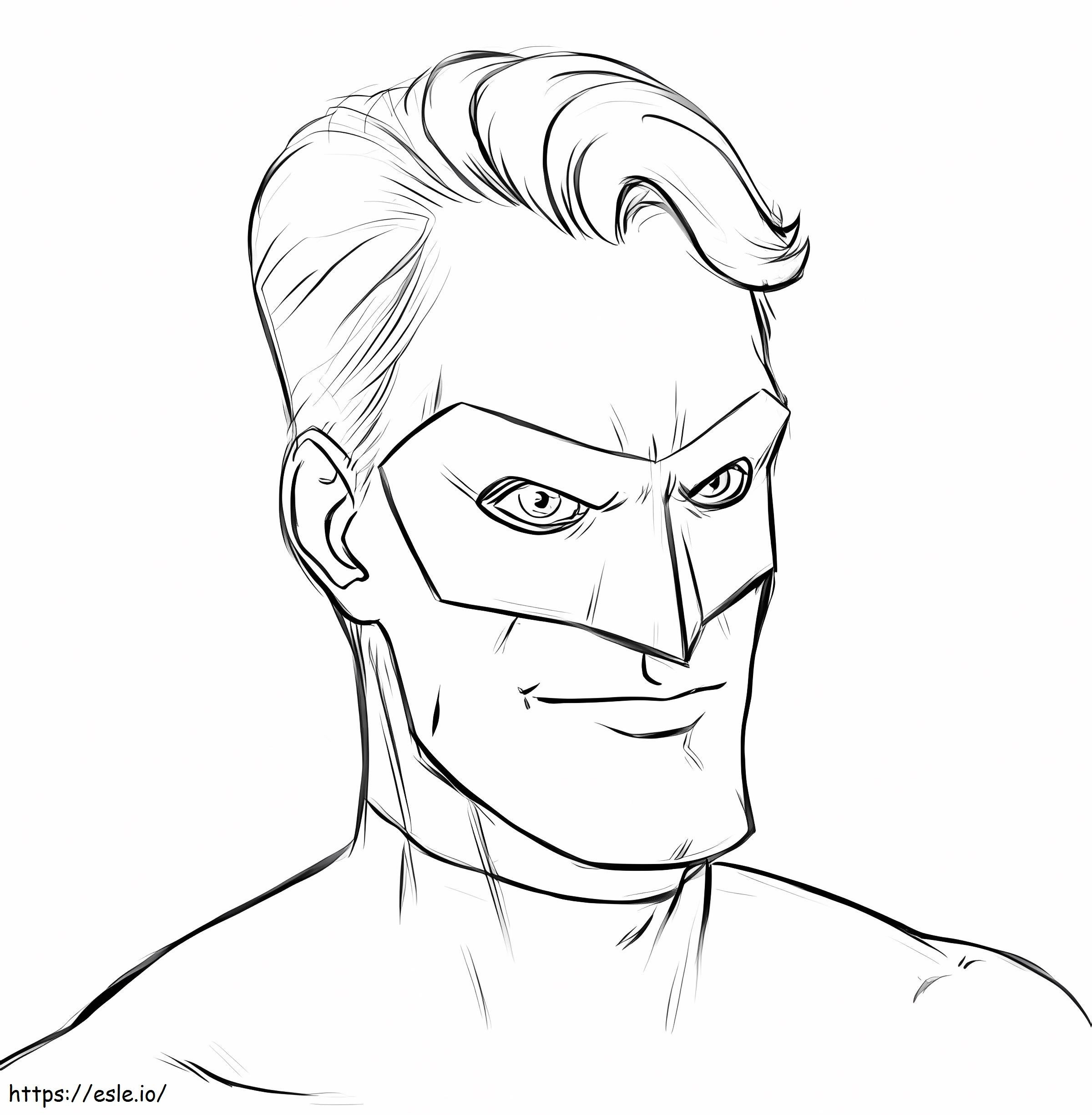 Green Lanterns Face coloring page