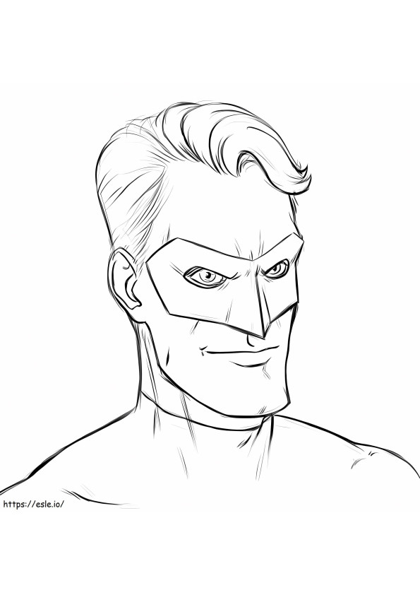 Green Lanterns Face coloring page