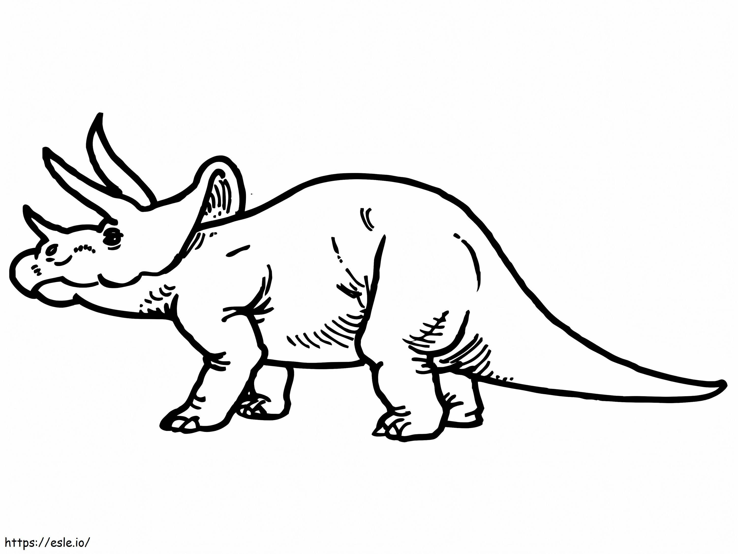 Dino Triceratopsin värityssivu värityskuva