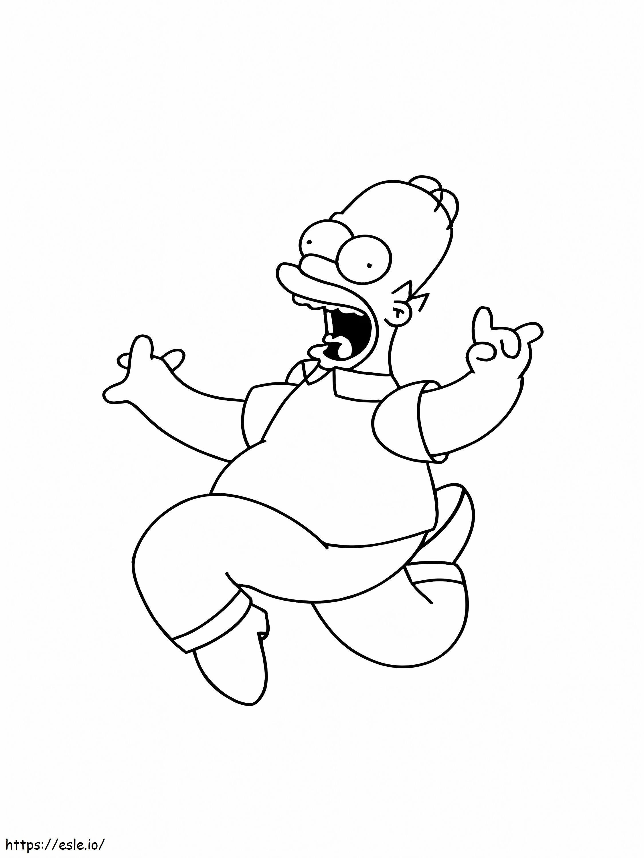 Homer Simpson Lompat Gambar Mewarnai