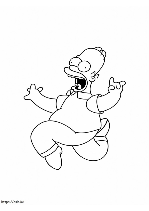 Homer Simpson Jump coloring page