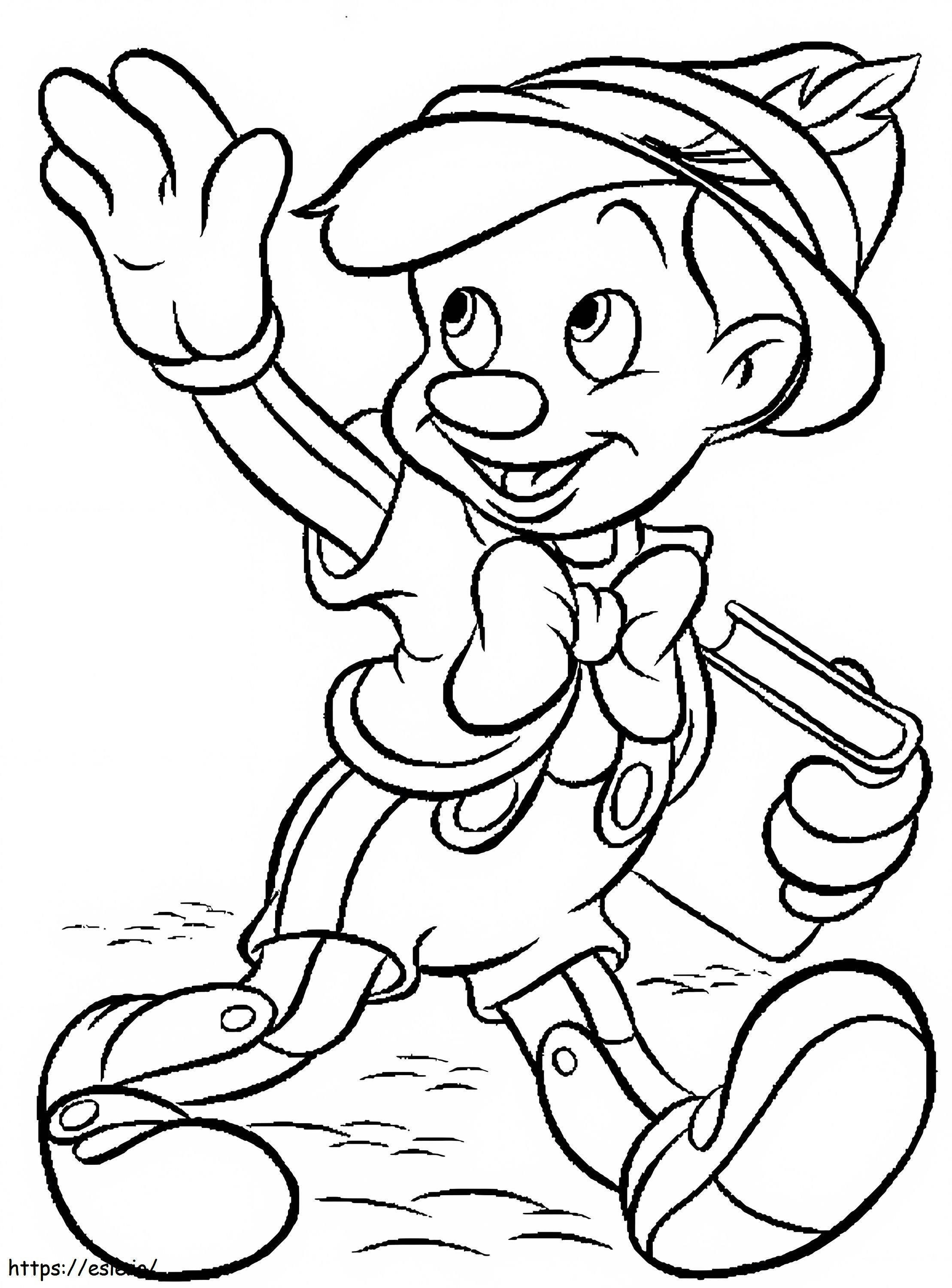 Coloriage Joyeux Pinocchio à imprimer dessin