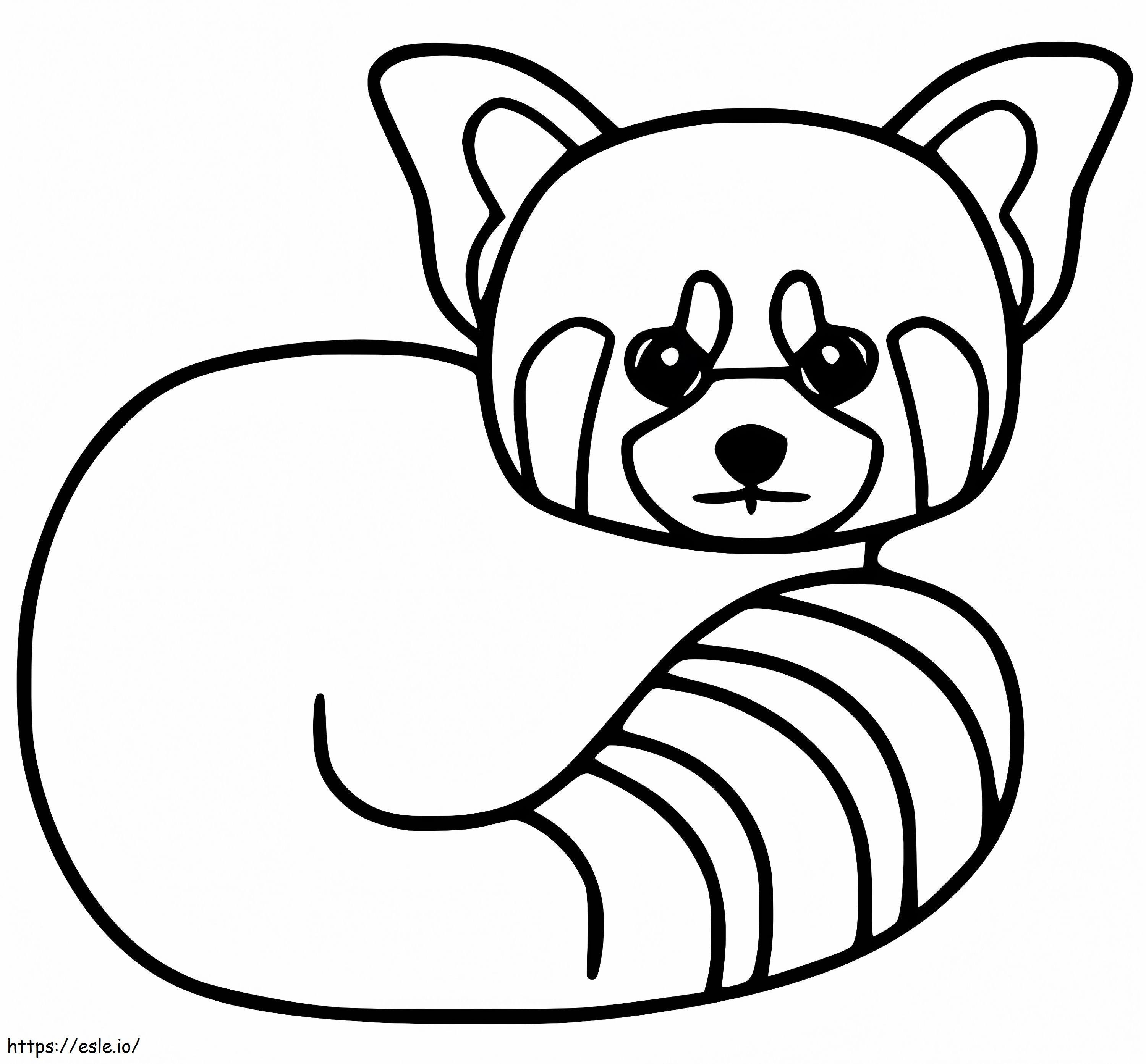 Adorabile panda rosso da colorare