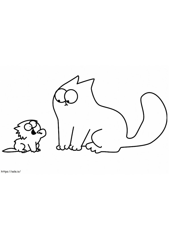 Kissanpentu ja Simonin kissa värityskuva