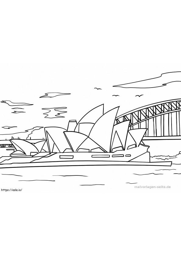 1542941539 Pagina da colorare dell'Opera di Sydney da colorare