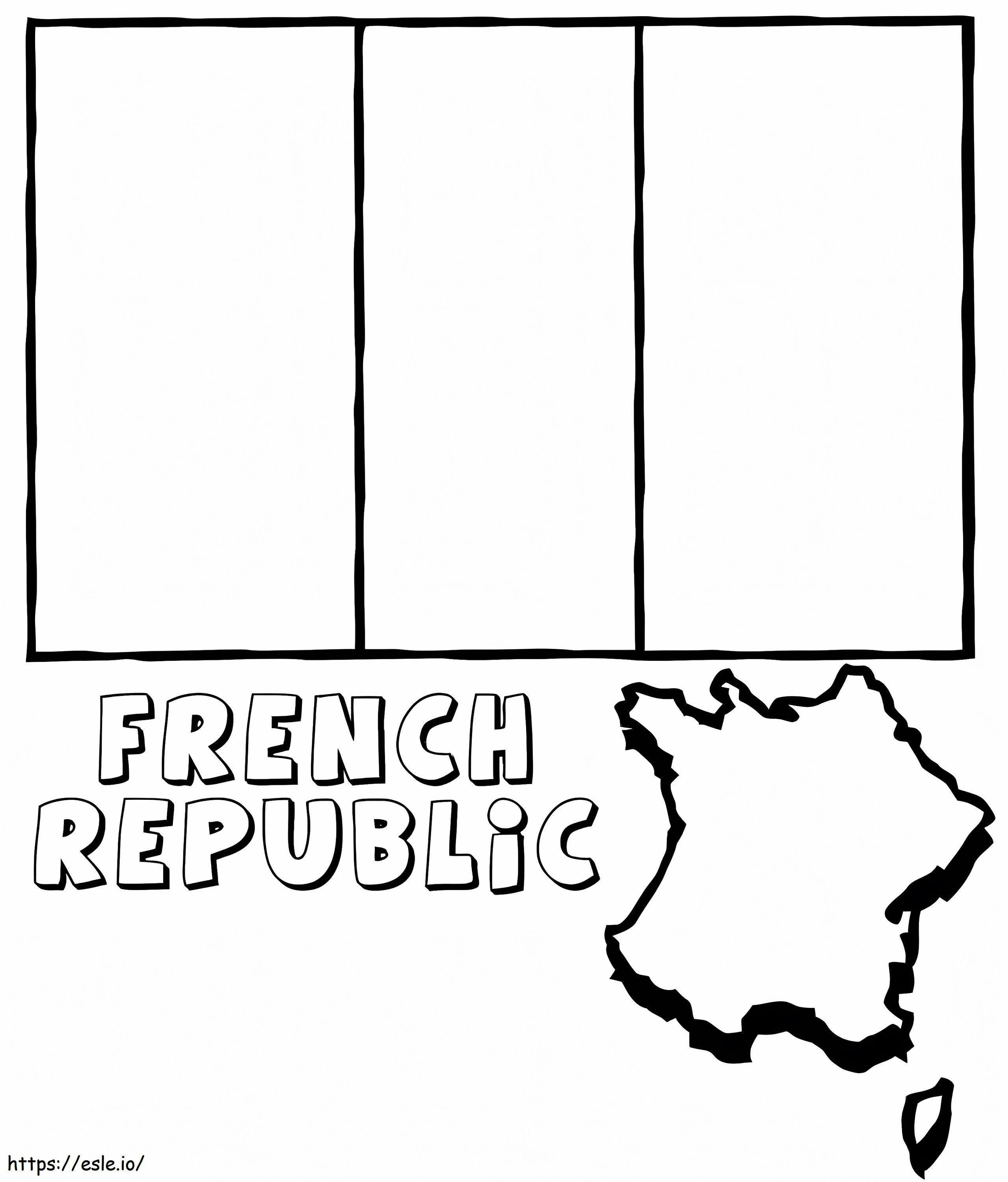 Bandeira da França 5 para colorir