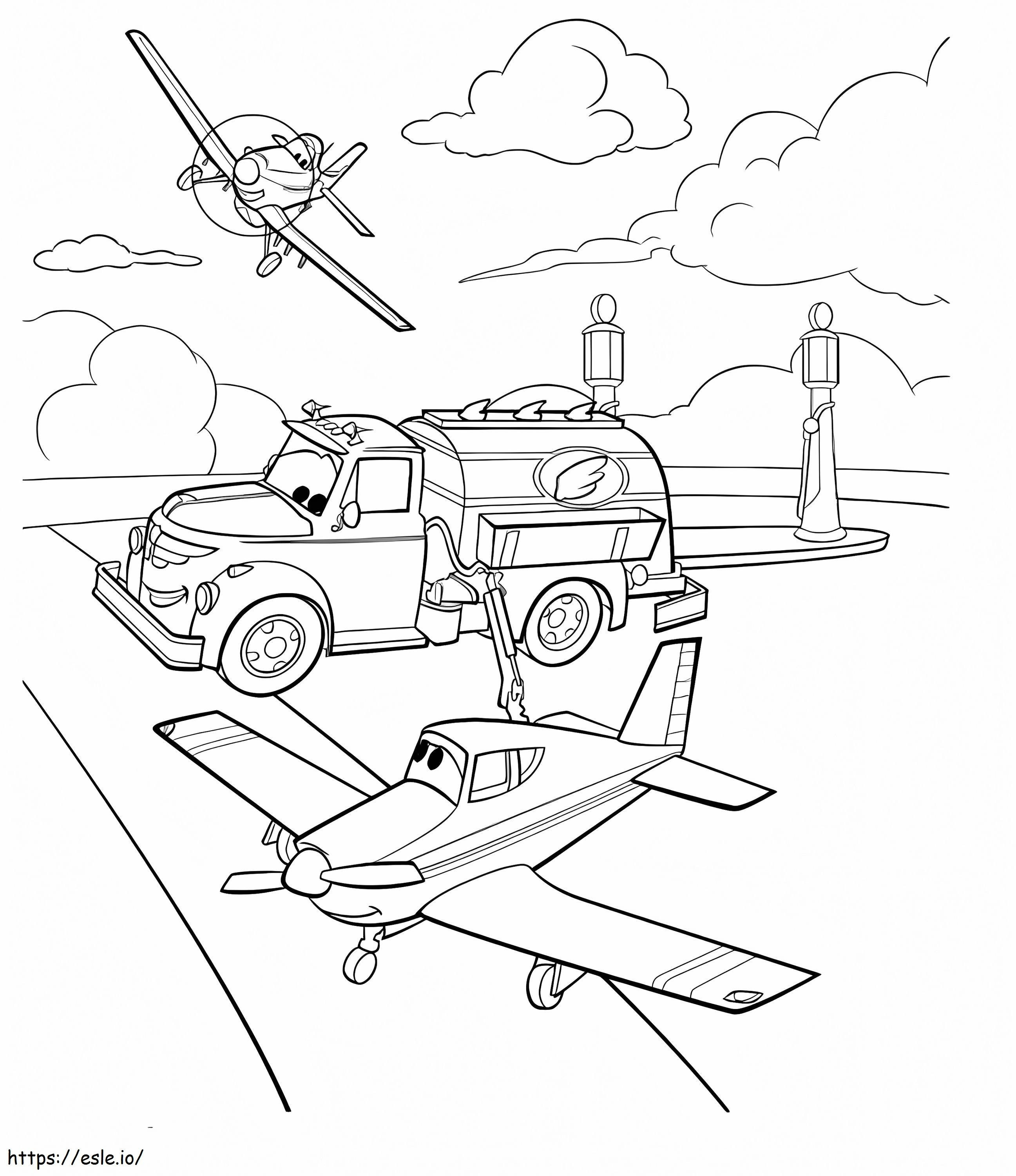 Aviones de dibujos animados para colorear