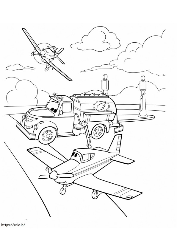 Cartoon vliegtuigen kleurplaat