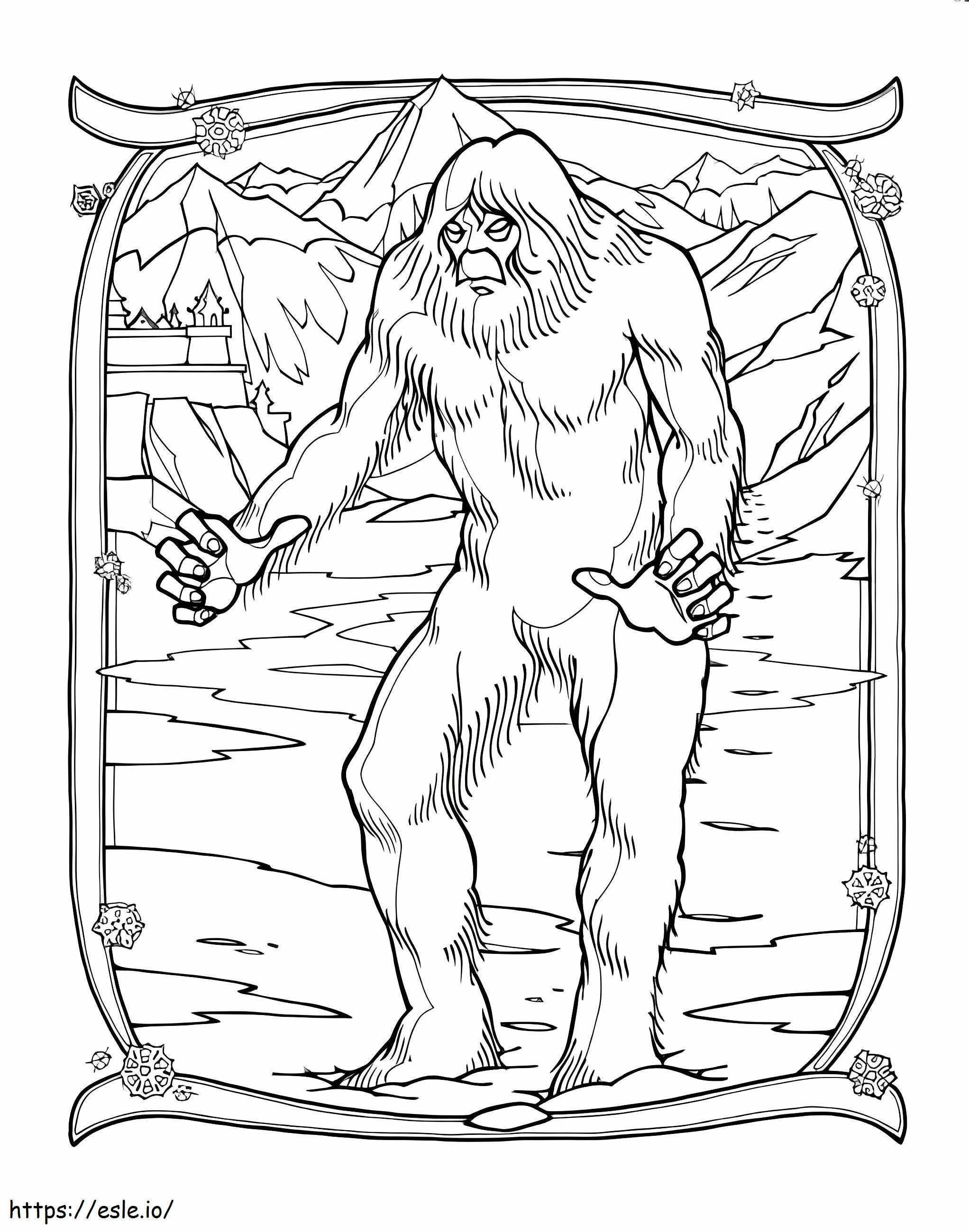 Giant Bigfoot coloring page
