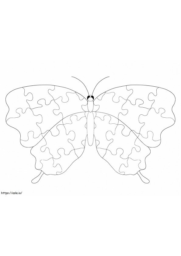Quebra-cabeça de borboleta para colorir