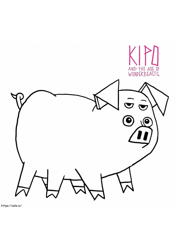 Porcul Mandu de la Kipo și Epoca Fiarelor Minune de colorat