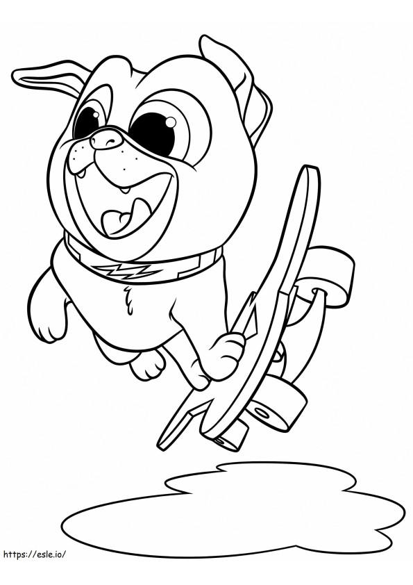 Bingo With Skateboard Coloring Page