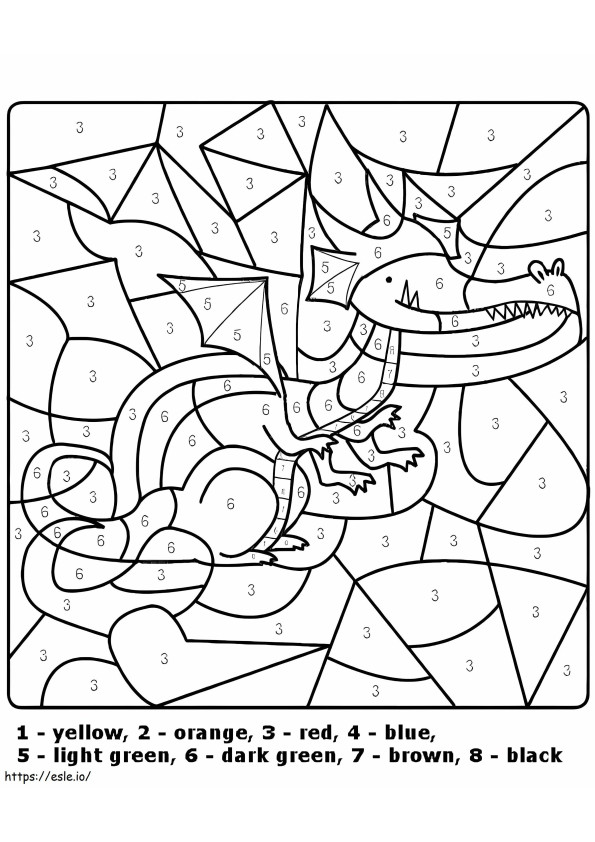 Funny Dragon Color By Number coloring page