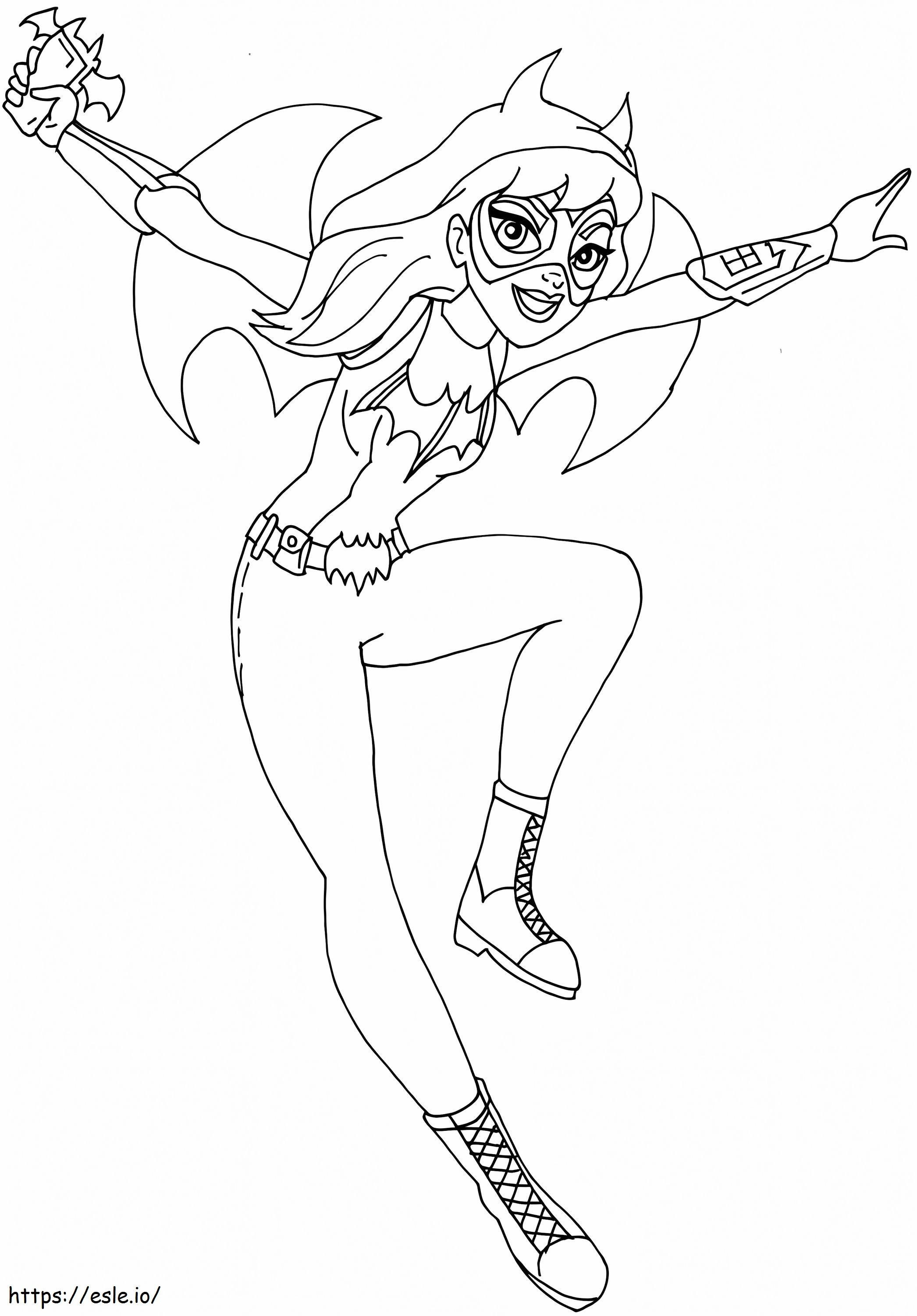 Batgirl segurando arma para colorir