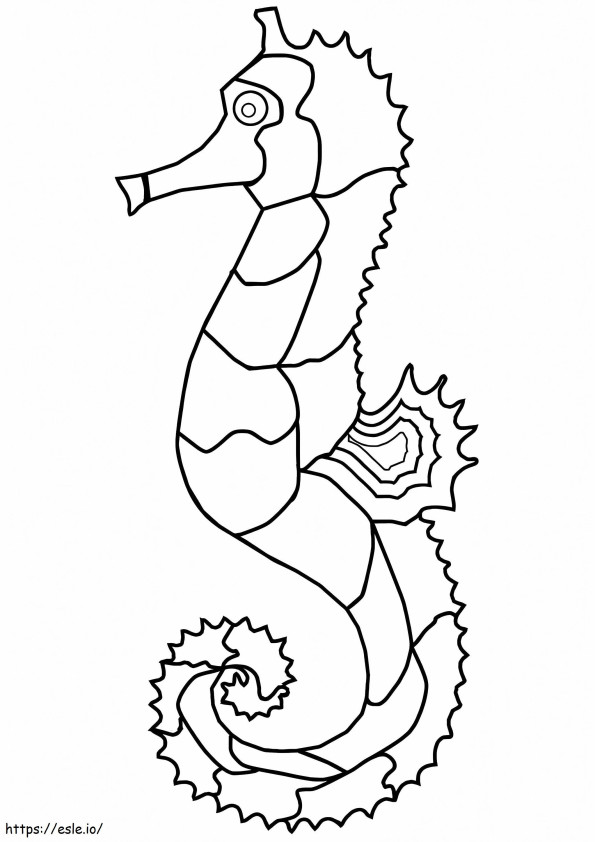Coloriage Hippocampe drôle 1 à imprimer dessin