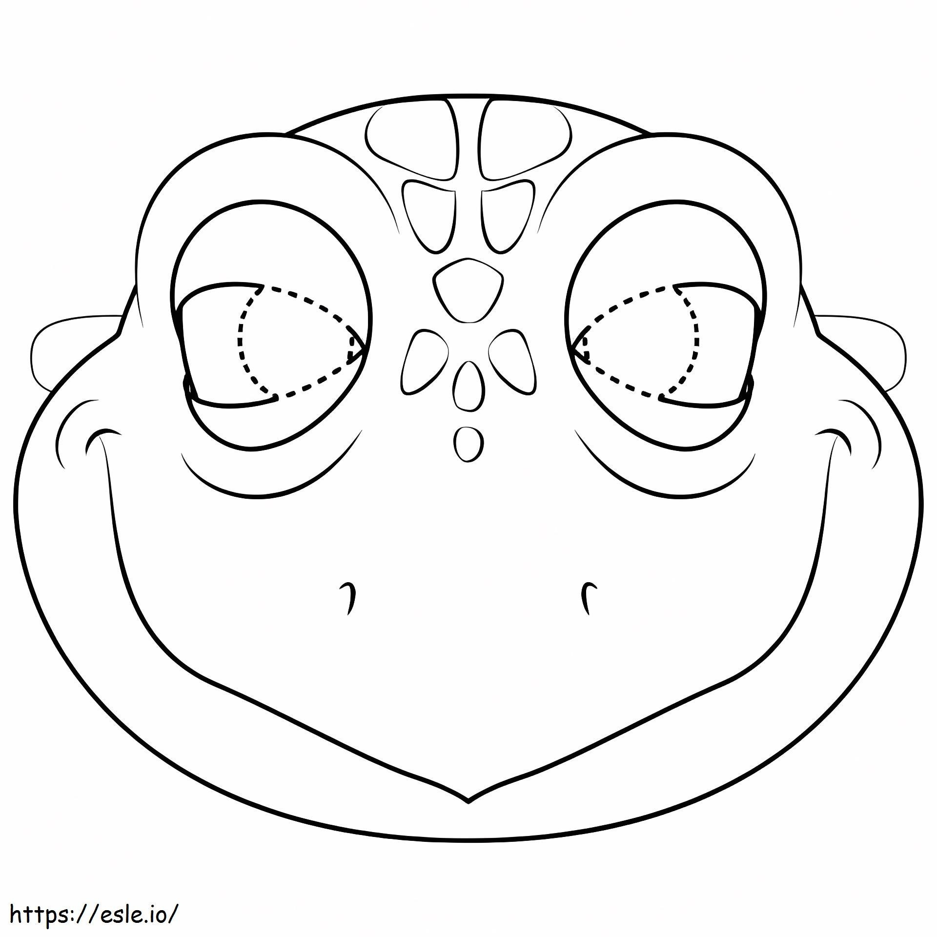 Máscara de tartaruga para colorir