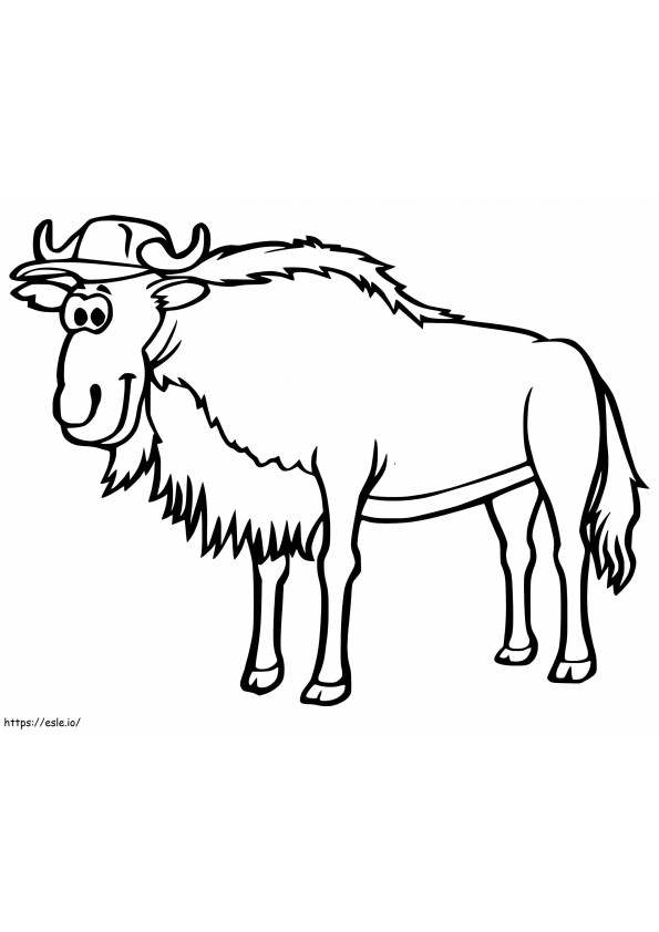 Wildebeest Smiling coloring page