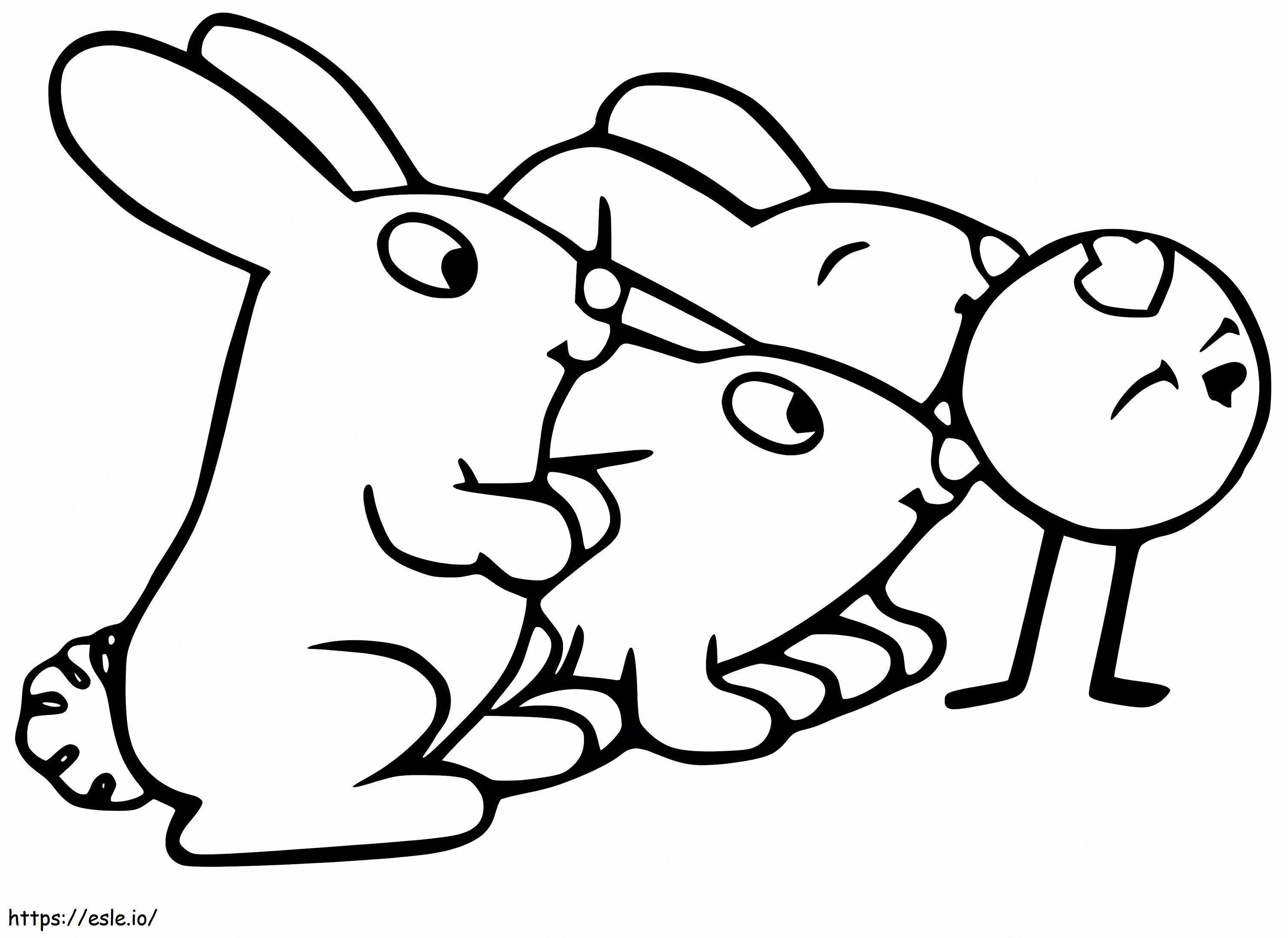 Peep e coelhos para colorir