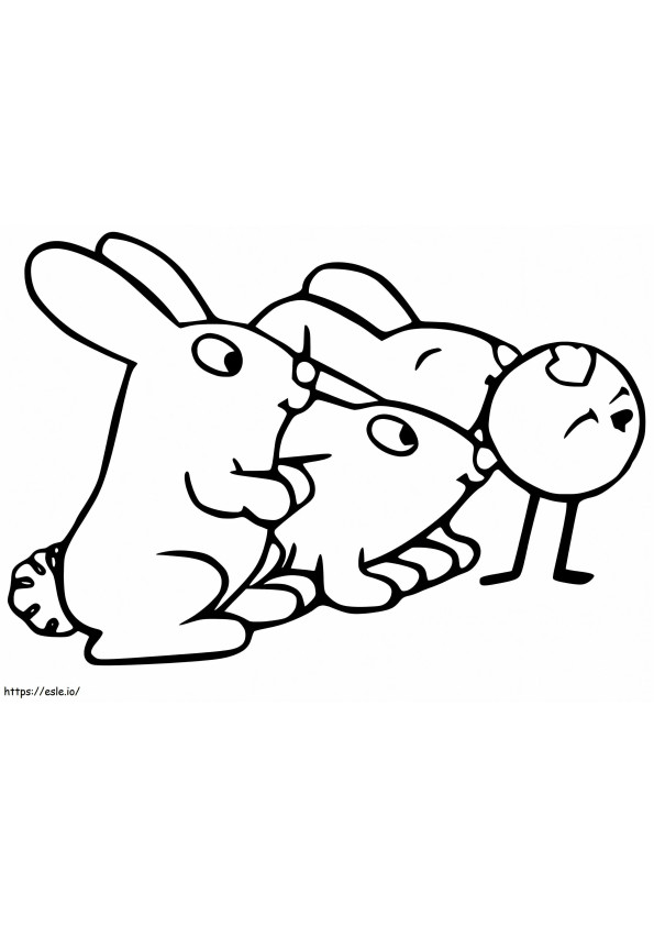 Coloriage Peep et lapins à imprimer dessin