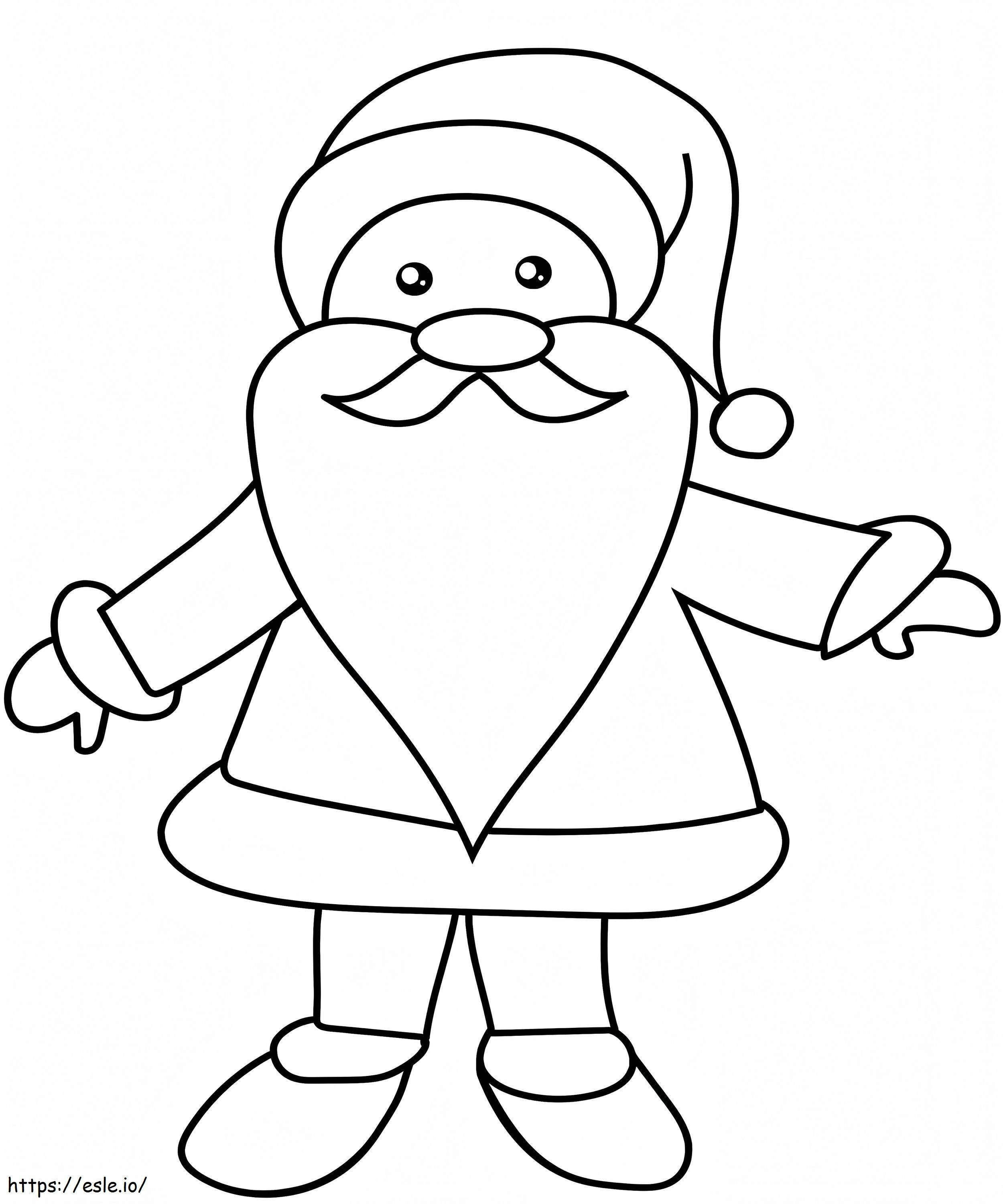 Papai Noel Simples para colorir