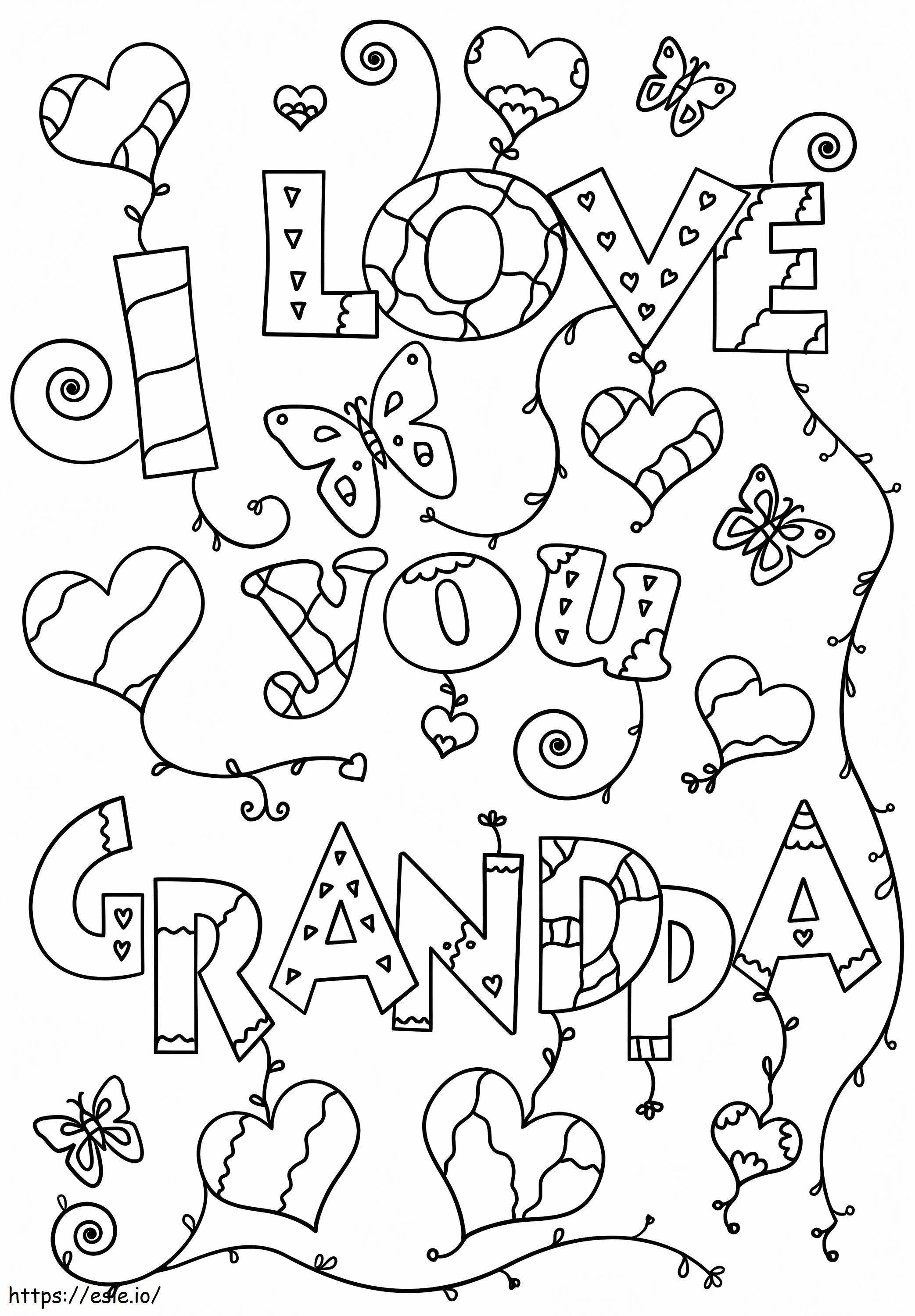 I Love You Grandpa coloring page