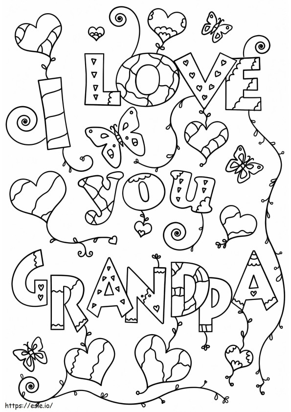 Seni seviyorum büyükbaba boyama