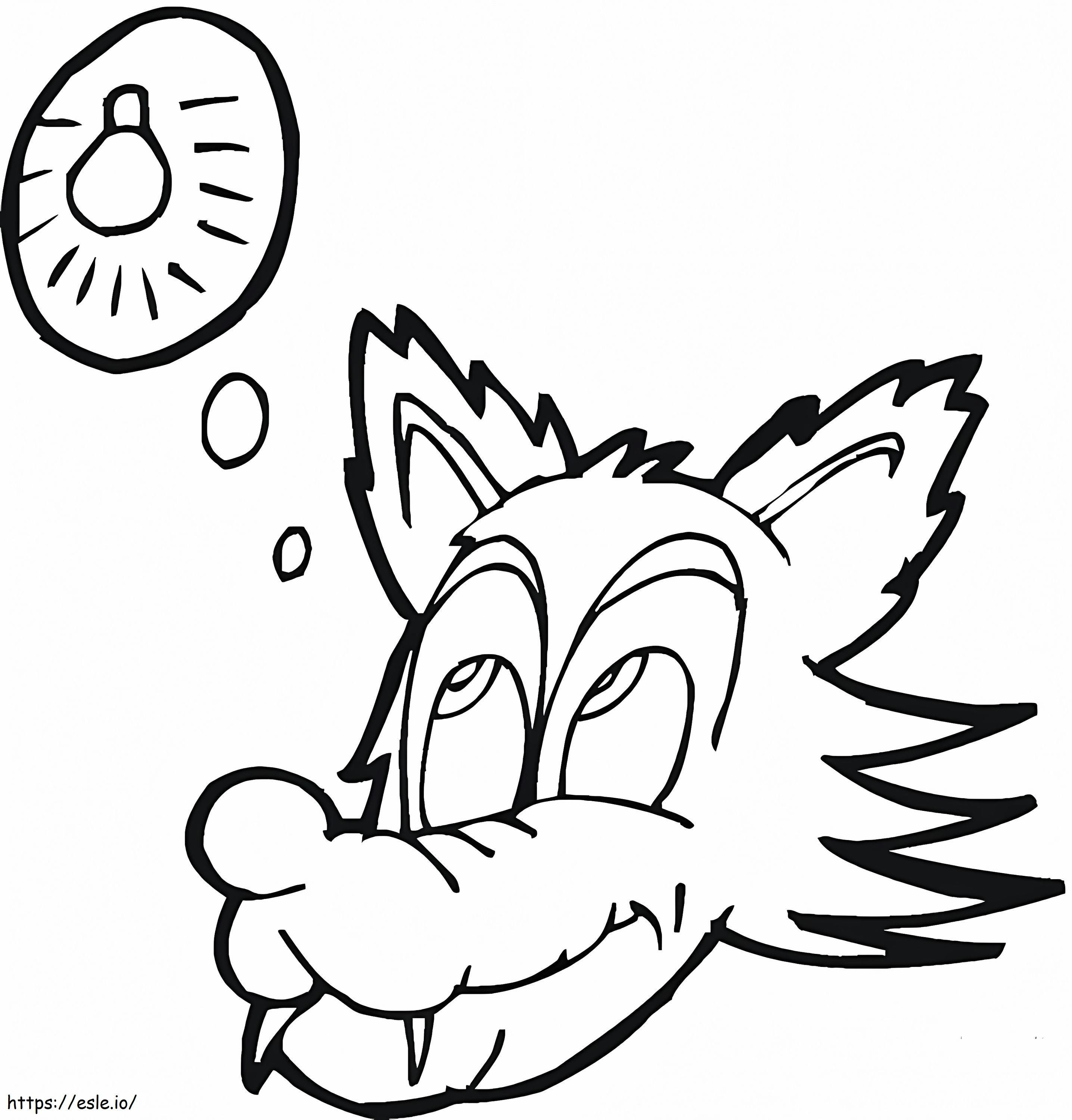 Wolf Is Thinking coloring page