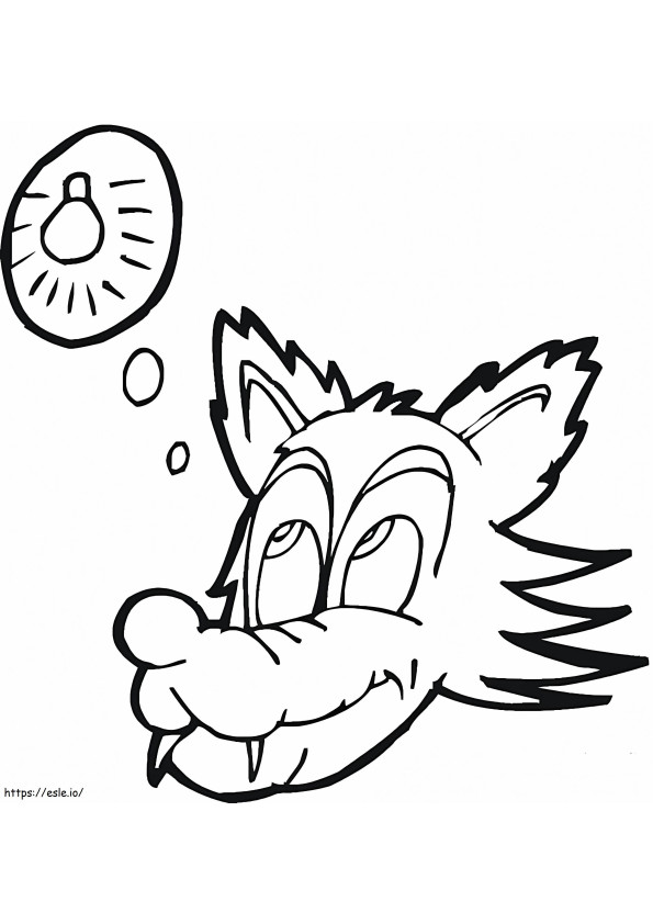 Wolf Is Thinking coloring page
