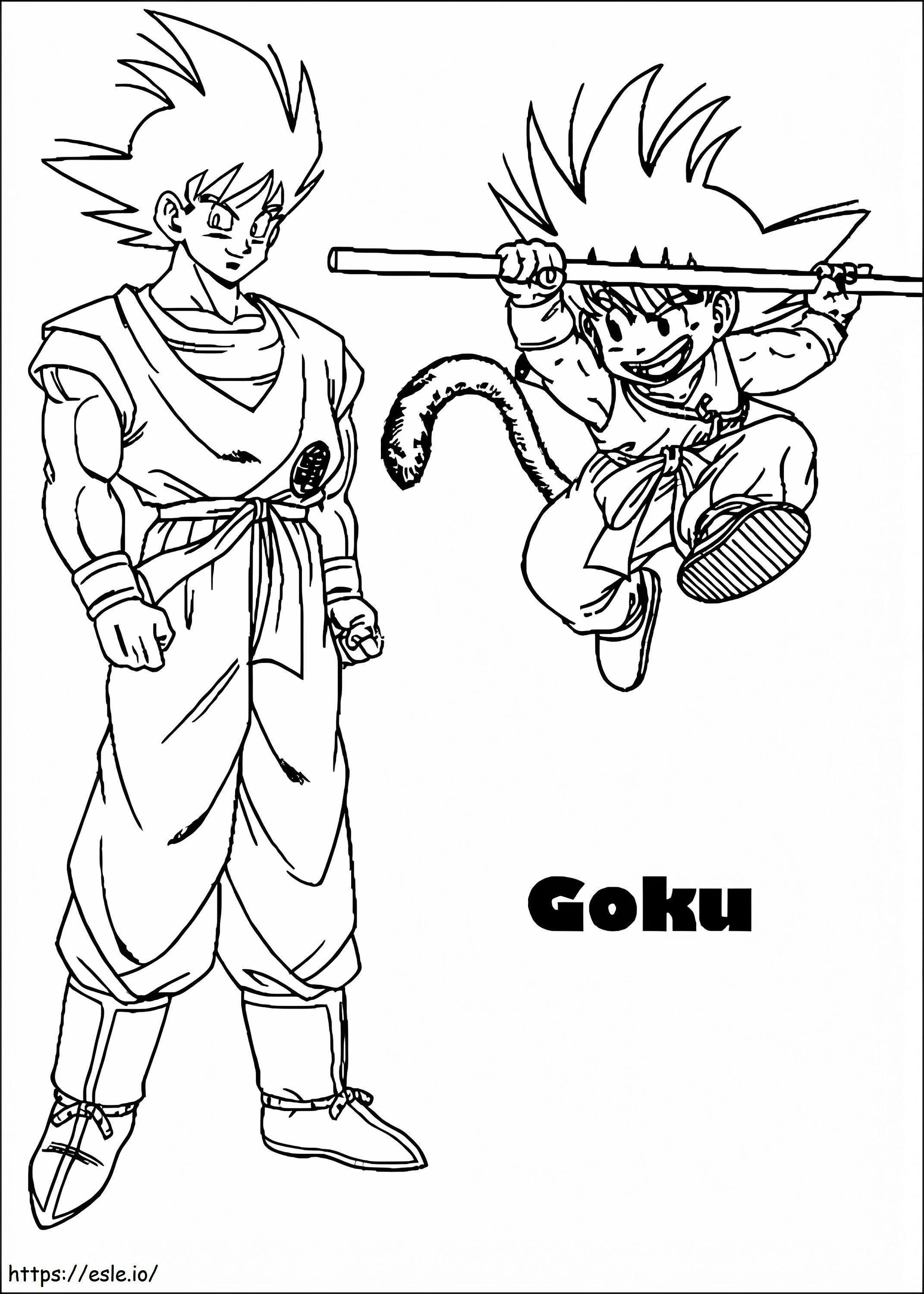 Son Goku pentru copil de colorat