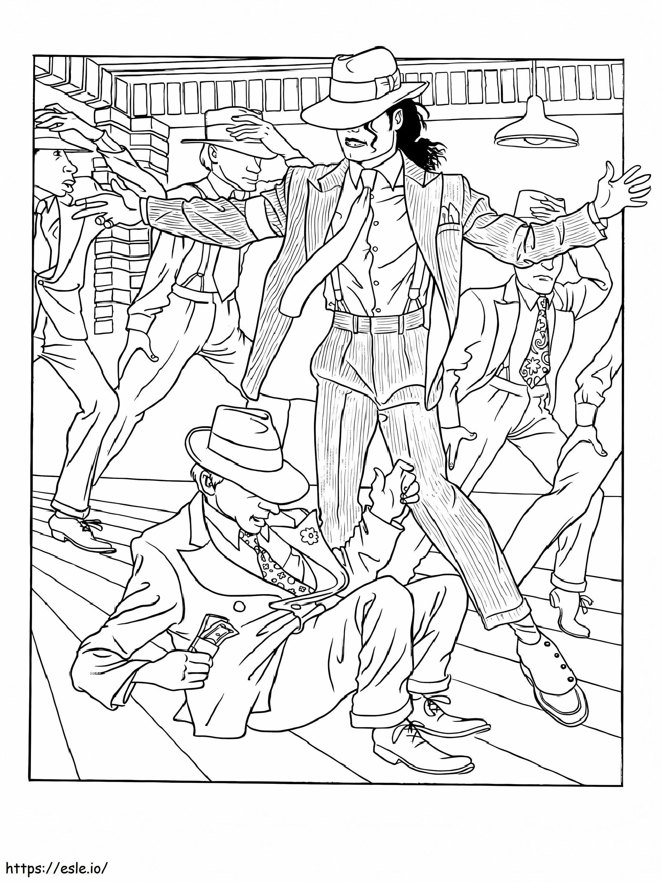 Michael Jackson Dancing And Friends coloring page