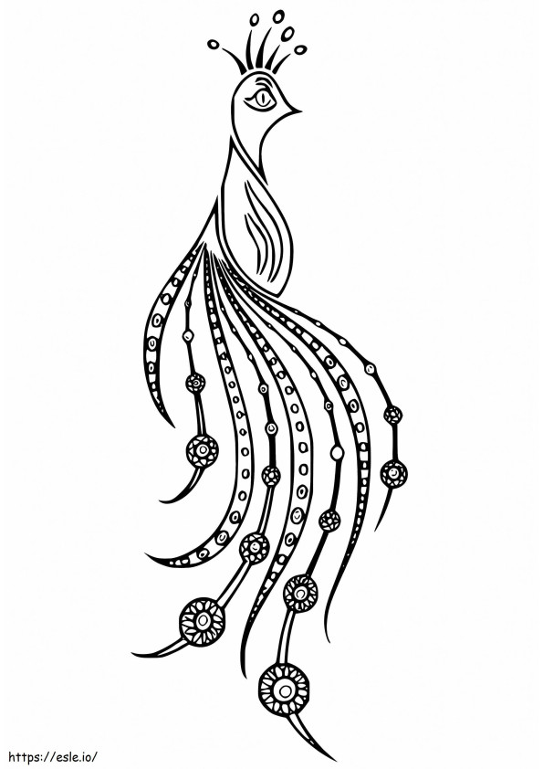 Abstract Bird Of Paradise coloring page