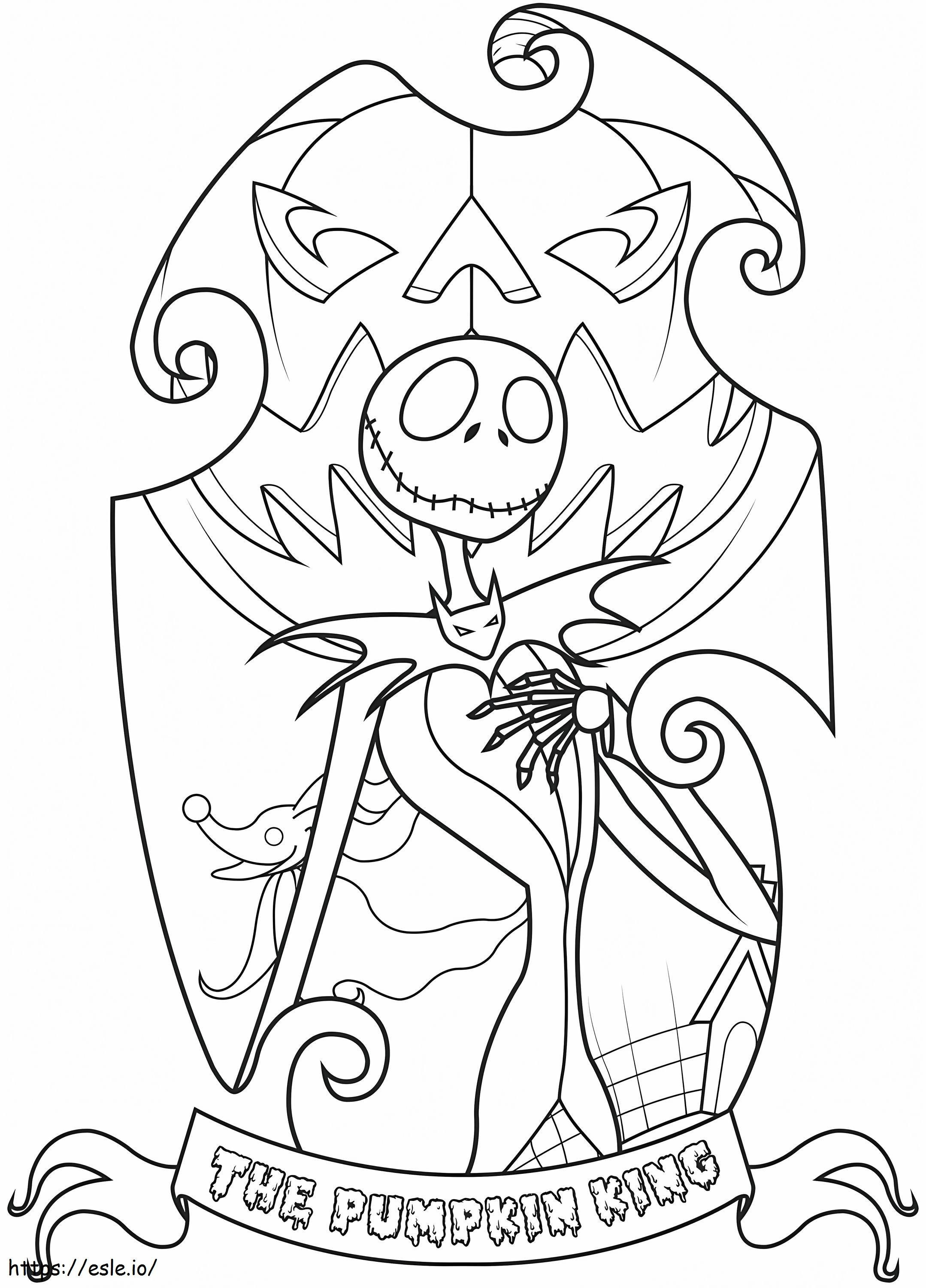 1574990638 Coloring Jack Skellington King Of Halloween Town Simple coloring page