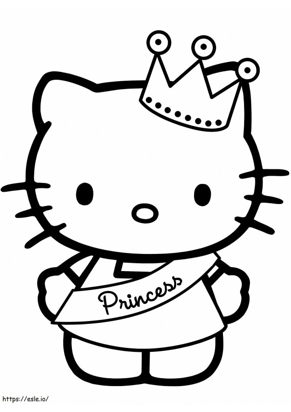 Prințesa Hello Kitty de colorat