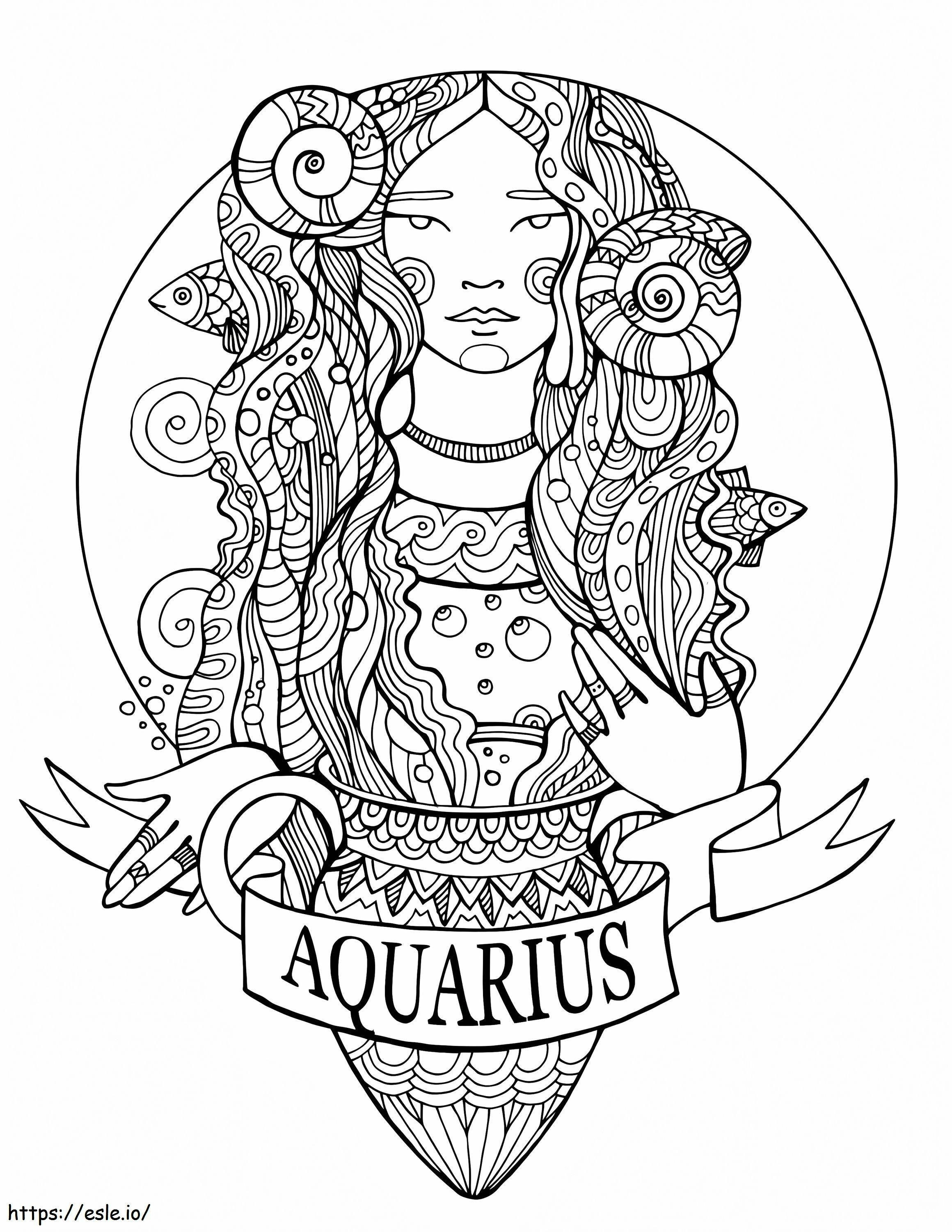 Fantasy Aquarius coloring page