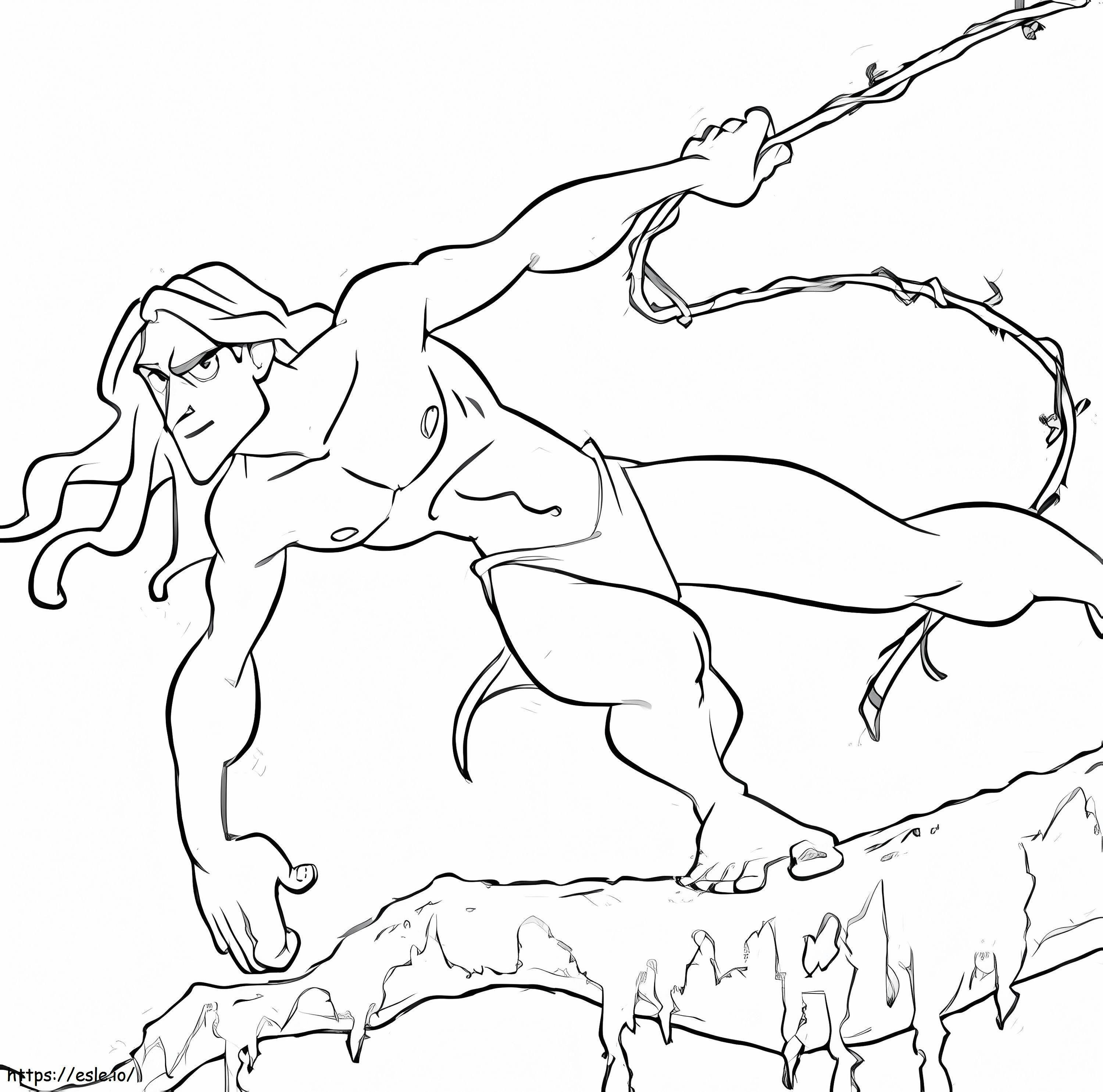 Coloriage Escalade de Tarzan à imprimer dessin