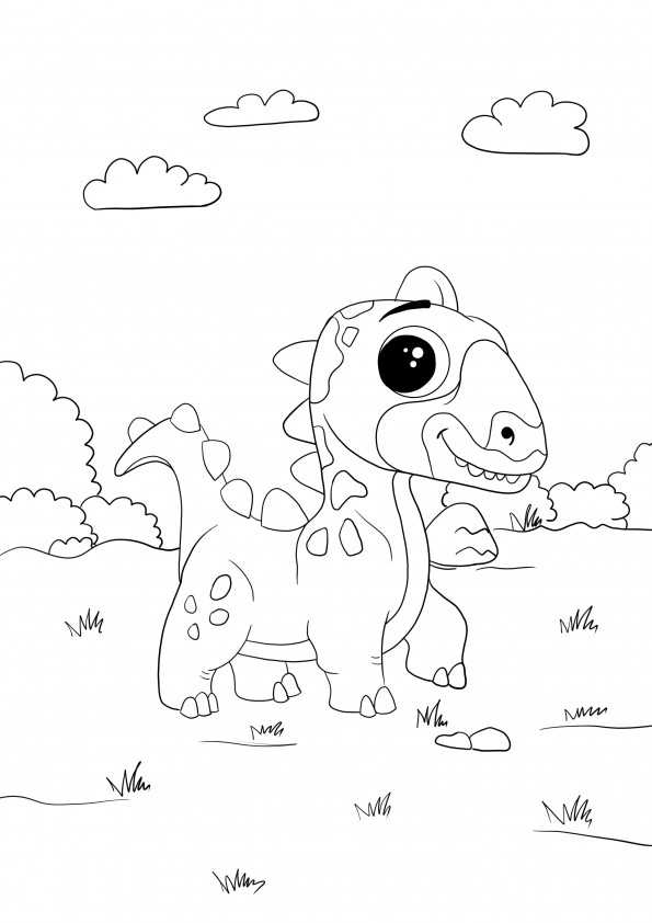 Cute dinosaur download or color for free