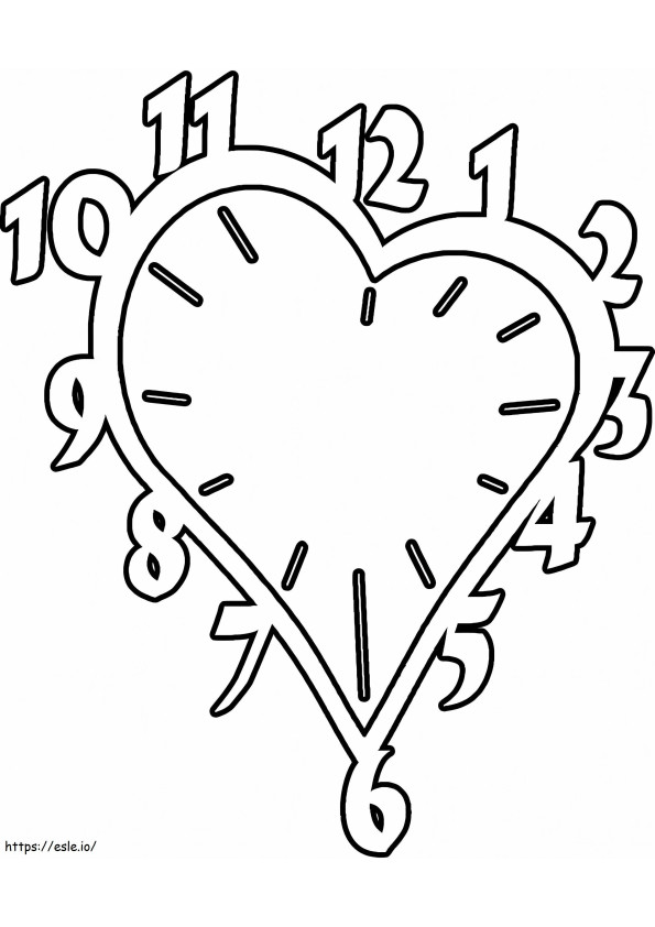 Zegar miłosny kolorowanka