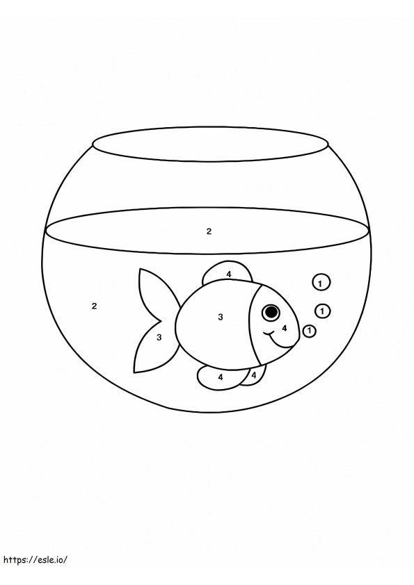 Fish Tank Color By Number coloring page